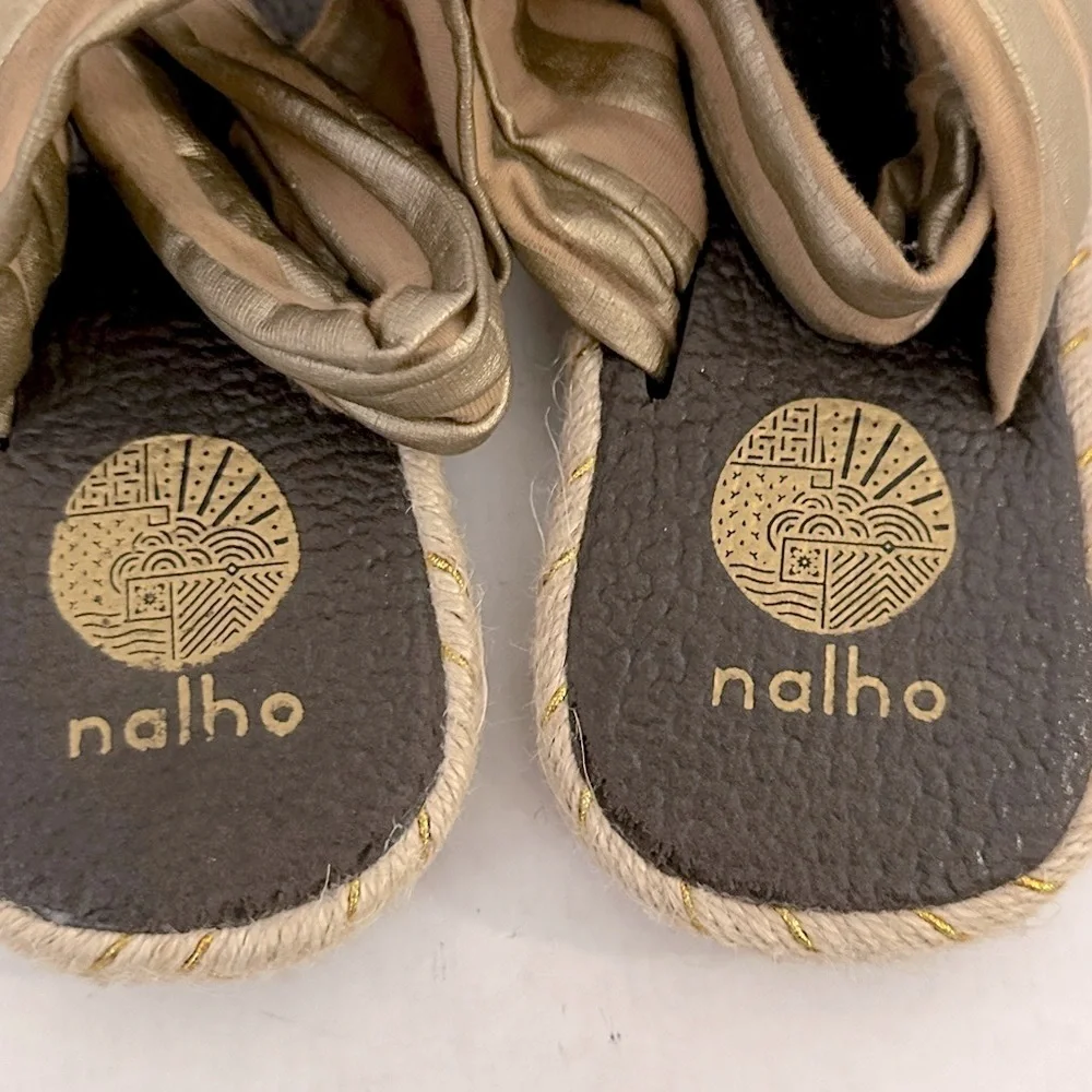 Nalho Women's GANIKA SANDAL METALLIC W SAND-GOLD Flip-Flop size 40 or 10US